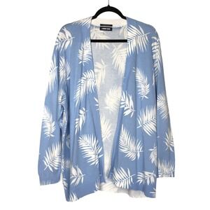 Lands' End Womens Supima Cotton Open Front Longline Cardigan Size XL Lightweight